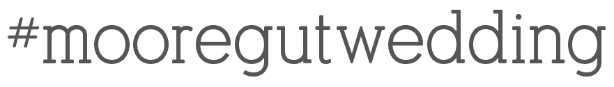 We know we have some fabulous photographers among you, so please tag any photos of the wedding that you post to facebook and instagram with #mooregutwedding so they're searchable! We won't be able to wait for our photographers' photos to be ready and will want to pore over all of your photos while on our honeymoon!